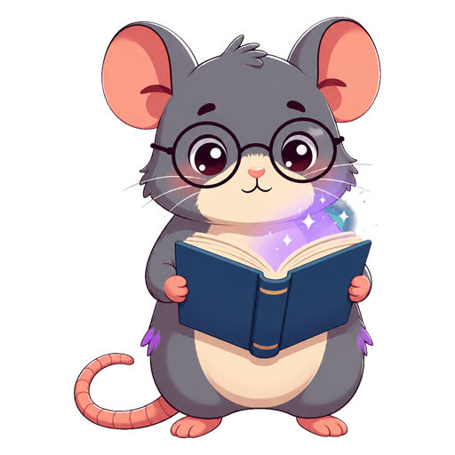 Mascote do BookRats, um rato leitor